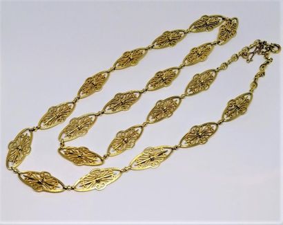 COLLIER SAUTOIR en or jaune 18K (750/°°)...
