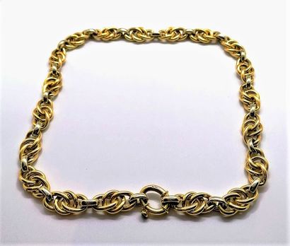 COLLIER en or jaune et blanc 18K (750/°°),...
