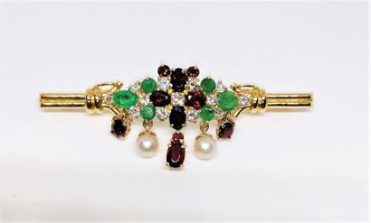 BROCHE en or 18K (750/°°) transformable en...