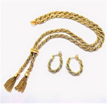 PARURE en or jaune 18K (750/°°), composée...