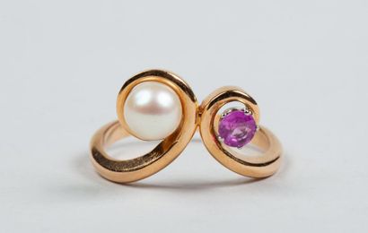 BAGUE en or jaune 18k (750/°°) à enroulements...