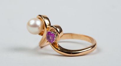 BAGUE en or jaune 18k (750/°°) à enroulements...