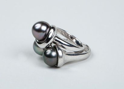 TAHIZEA - ENSEMBLE de 2 bagues en argent...