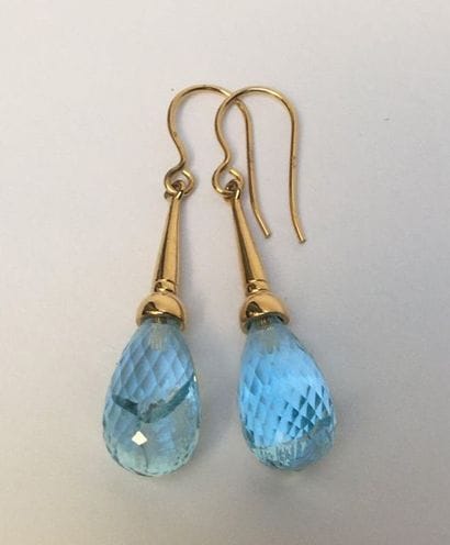 PAIRE DE DORMEUSES en argent doré (vermeil)...