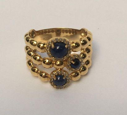 BAGUE en argent (vermeil) 925/°° formée de...