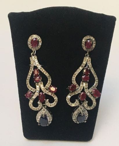 PENDANTS D'OREILLE en argent 925/°° à motif...
