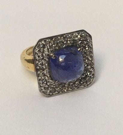 BAGUE en argent doré (vermeil) et argent...