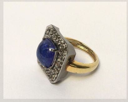 BAGUE en argent doré (vermeil) et argent...