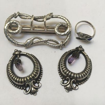ENSEMBLE en argent 925/°° comprenant: une...