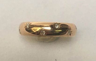 ALLIANCE en or rose 18k (750/°°) ponctuée...