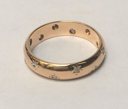ALLIANCE en or rose 18k (750/°°) ponctuée...