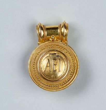 PENDENTIF ancien en or jaune 18k (750/°°)...