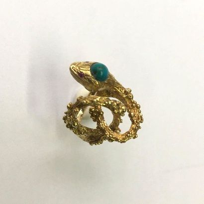 BAGUE ancienne en or jaune 18k (750/°°) représentant...
