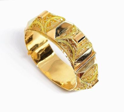 IMPOSANT BRACELET, en or rose et jaune 18K...