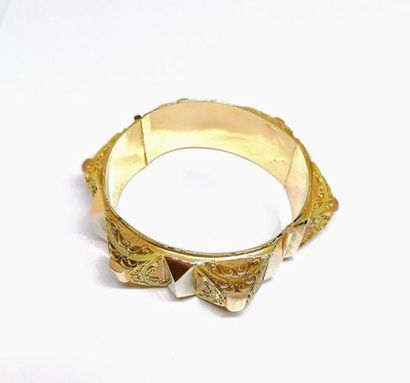 IMPOSANT BRACELET, en or rose et jaune 18K...