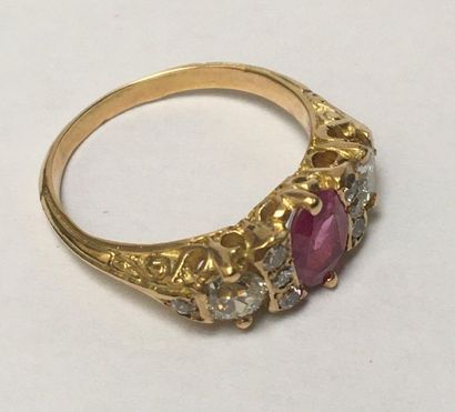 BAGUE JARRETIERE en or jaune 18k (750/°°)...