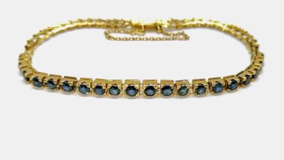 BRACELET RIVIERE en or jaune 14K (585/°°)...
