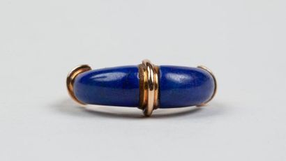 * - BAGUE jonc en or jaune 18k (750/°°) ornée...