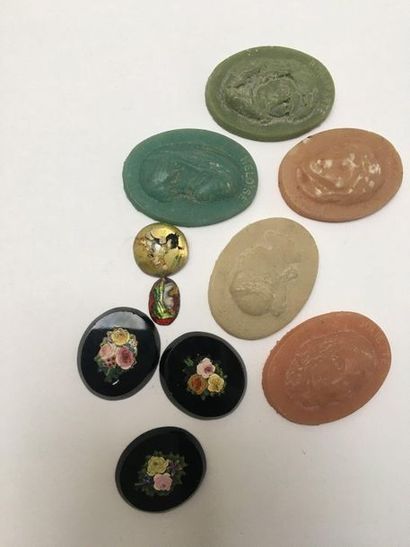 LOT de camées divers (agate, coquillage,...