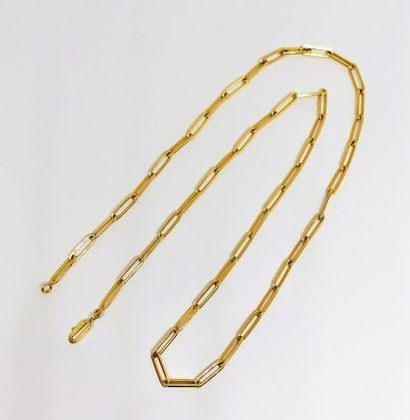 CHAINE en or jaune 18K (750/°°), maille forçat...