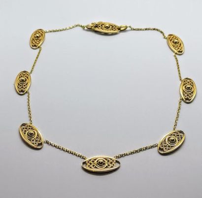 COLLIER en or jaune 18K (750/°°) à maille...
