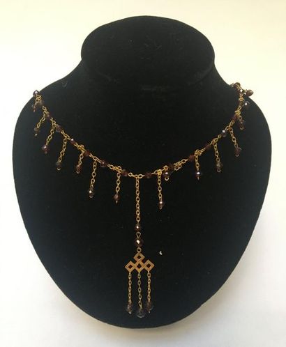 COLLIER collerette en or jaune 18k (750/°°)...