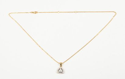 PENDENTIF en or gris et or jaune 18K (750/°°)...