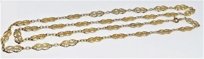 SAUTOIR en or jaune 18K (750/°°), maille...