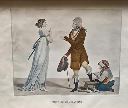 Two framed reproductions: Le point de Convention...
