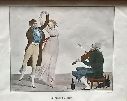 Two framed reproductions: Le point de Convention...
