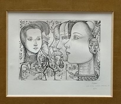 ROBILLARD

Three engravings in black with...