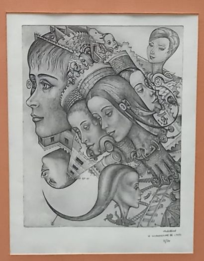ROBILLARD

Three engravings in black with...