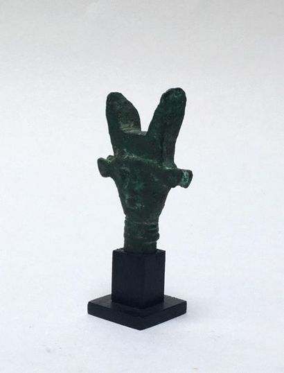 Model of a double-sided hathoric sign, made...