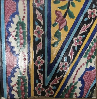 Glazed ceramic wall covering tile. Decoration...