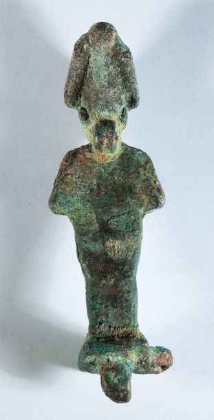 Osiris in bronze with a green patina. 

Egypt,...