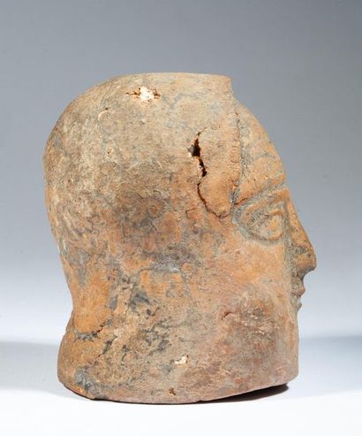 Red terracotta head presenting a dignitary.

Etruscan...