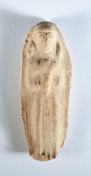 Mother-of-pearl with long headdress held...