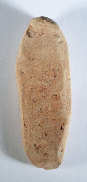 Mother-of-pearl with long headdress held...