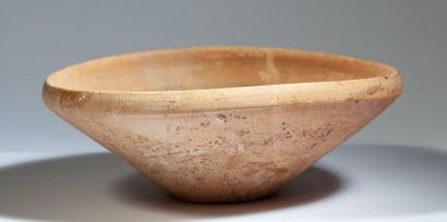 Beige terracotta soup plate with traces of...
