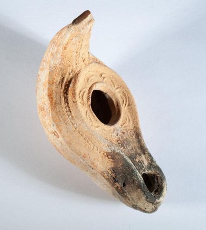 Beige terracotta oil lamp from the Syro-Palestinian...