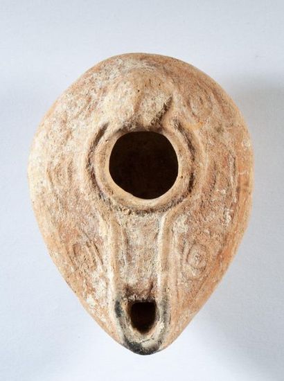 Beige terracotta oil lamp from the Syro-Palestinian...