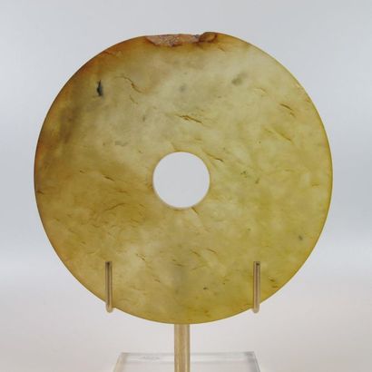 Rare agate Bi disk, symbol of the sky. Ancient...