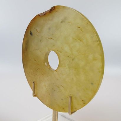 Rare agate Bi disk, symbol of the sky. Ancient...
