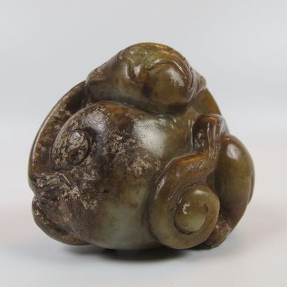 Composition of a peach monkey, symbol of...