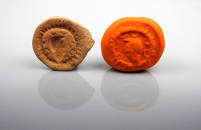 Important seal representing a character wearing...