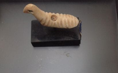Amulet pendant in white calcite representing...