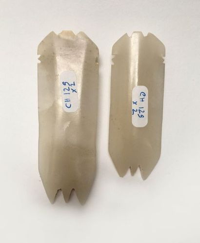 Two cicadas in nephrite jade 