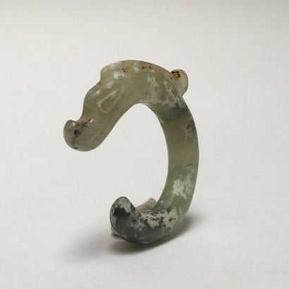 Pig dragon wrapped in green jade. A hanging...