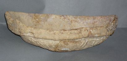 Rare beige terracotta boat decorated with...
