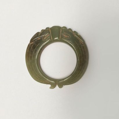 Light green jade pendant ring in the shape...